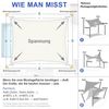 LOVE STORY Sonnensegel Wasserdicht 3. 5x5 m Rechteckig PES Polyester Sonnenschutz Windschutz Balkon Terrasse 95% UV-Schut,für Balkon Garten,Cremeweiß Bild 5