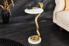 riess-ambiente Beistelltisch WILDLIFE COBRA 65cm gold / weiß · Wohnzimmertisch mit Marmor-Platte (Einzelartikel, 1-St), rund · handmade · Metall-Gestell · Schlangen-Skulptur · Design Bild 2