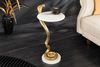 riess-ambiente Beistelltisch WILDLIFE COBRA 65cm gold / weiß · Wohnzimmertisch mit Marmor-Platte (Einzelartikel, 1-St), rund · handmade · Metall-Gestell · Schlangen-Skulptur · Design Bild 4