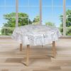laro Tischdecke 140cm runde Wachstuchtischdecke mit Saum-Eingefasst Naturherzen Beige Bild 2