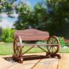 Outsunny Bank mit Rücken- und Armlehnen, im Rädernform (Gartenbank aus Holz, 1-St, 2-Sitzer Sitzbank), 240kg belastbar, für Balkon Terrasse, Garten, 110 x 55 x 80 cm Bild 3