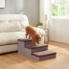 [en. casa] 'Vojens' Hundetreppe mit 3 Stufen, MDF braun / grau, 40 x 75 x 30 cm Bild 3