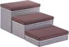 [en. casa] 'Vojens' Hundetreppe mit 3 Stufen, MDF braun / grau, 40 x 75 x 30 cm Bild 4