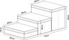 [en. casa] 'Vojens' Hundetreppe mit 3 Stufen, MDF braun / grau, 40 x 75 x 30 cm Bild 5