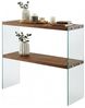 Dmora - Konsole Agena, Mehrzwecktisch, Beistelltisch, Flur-Schreibtisch, 90 x 30 x 80 cm, Walnuss Bild 3