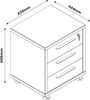 Rollcontainer Design-Office / Disegno, Holzwerkstoff, Holzfarben, 48 x 53 x 45 cm Bild 3