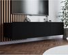 Lomadox Lowboard KEMPTEN-132, in schwarz matt, Rillenfront, 2-türig, 150 cm breit, Softclose Bild 5