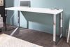 invicta INTERIOR Design Schreibtisch White Desk 140x60 cm Hochglanz Weiß Tisch Chromgestell Bürotisch Bild 4