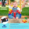 KIDIZ® Babyschaukel mit Gestell 3in1 Kinderschaukel mitwachsend für Babys ab 6 Monate & Kinder bis 10 Jahre für drinnen & draußen, bis 100kg belastbar, Schaukelgestell inkl. 4 Sandsäcke 5kg auffüllbar Bunt Bild 3