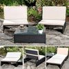 Lounge Sitzgarnitur Gartenset Gartenmöbel GartenSitzgruppe 2 Sessel Tisch Rattan Bild 2