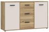 Forte MOKKARO Sideboard 140 145, Kommode mit 3 Schubladen und 2 Schranktüren, Kaschmir/Beige, Mauvella Eiche Dekor/Sand, 141,2 cm breit, 84,9 cm hoch, 42 cm tief Bild 4