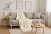 Wohndecke 4 Stück Fleecedecken Kuscheldecken Größe 130x170 cm Farbe creme, Betz Bild 2