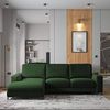 Selsey Mokpeo - Ecksofa mit Schlaffunktion, Bettkasten und schwarzen Füßen, 244 cm breit (Veloursbezug Flaschengrün, Ottomane Links) Bild 2