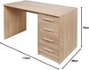 BAKAJI Schreibtisch mit Kommode mit 4 Schubladen Tisch Computertisch Holz Eiche, Verbundholz Metall, Standard Bild 2