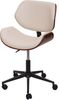 Bürostuhl HWC-G25, Drehstuhl Schreibtischstuhl, Bugholz Walnuss-Optik Retro drehbar höhenverstellbar MVG ~ creme Bild 3