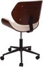 Bürostuhl HWC-G25, Drehstuhl Schreibtischstuhl, Bugholz Walnuss-Optik Retro drehbar höhenverstellbar MVG ~ creme Bild 5