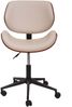 Bürostuhl HWC-G25, Drehstuhl Schreibtischstuhl, Bugholz Walnuss-Optik Retro drehbar höhenverstellbar MVG ~ creme Bild 4