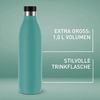 Emsa Bludrop Isolier-Trinkflasche, 1 Liter, 100% dicht, Quick-Press Verschluss, Ergonomischer 360° Trinkgenuss, 20h warm, 40h kühl, einfache Reinigung, Edelstahl, Pulverbeschichtung, Petrol, N31121 Bild 5