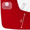 Buymax® Spannbettlaken 100x200 cm Baumwolle 100% Spannbetttuch Bettlaken Jersey, Matratzenhöhe bis 25 cm, Farbe Rot Bild 4