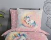 good morning Kinderbettwäsche 135x200cm Einhorn Molly, Renforcé, 2 teilig, im bunten Sternenhimmel Bild 3