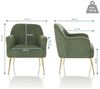 hjh LIVING Moderner Loungesessel THASSOS Polsterstuhl Sessel mit vergoldeten Metallbeinen, bequemer Lesesessel, Stoff Grün Bild 3