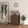 Meerveil Kommode, Kommode mit Schubladen, Schubladenschrank, Aufbewahrungsturm, Aufbewahrung Kommode mit Schubladen für Wohnzimmer, 4 Schubladen, Holzplatte, Schwarze Walnuss Bild 2