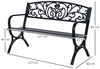 Outsunny Bank Metall Gartenmöbel 2-Sitzer (Sitzbank, 1-St, Bank), Schwarz 127x60x85 cm Bild 3
