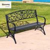 Outsunny Bank Metall Gartenmöbel 2-Sitzer (Sitzbank, 1-St, Bank), Schwarz 127x60x85 cm Bild 2