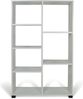 Dmora Asymmetrisches Bücherregal mit 7 Regalen, Regal für Bücher und Dokumente, Bücherregal zur Büroaufbewahrung, Made in Italy, 90x24xh99 cm, Farbe Eiche gebleicht Bild 3