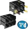 mDesign Weinregal Weinhalter Flaschenregal 4er Set stapelbar Kunststoff Schwarz Bild 2
