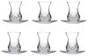 Pasabahce Timeless Teeglas Set 12 Teilig mit Untertassen 132ml aus Glas transparent Bild 5