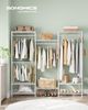 SONGMICS Kleiderständer, offener Kleiderschrank, Garderobe aus Metall, Garderobenständer mit verstellbaren Ablagen und Kleiderstangen, Haken, hochbelastbar, trennbar, wolkenweiß LGRDE431W01 Bild 3