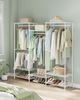 SONGMICS Kleiderständer, offener Kleiderschrank, Garderobe aus Metall, Garderobenständer mit verstellbaren Ablagen und Kleiderstangen, Haken, hochbelastbar, trennbar, wolkenweiß LGRDE431W01 Bild 2