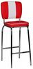 FineBuy 4er-Set 'American Diner' Barhocker mit Rücken-Lehne und Fußstütze, rot Bild 4