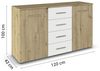Sideboard >Mosbach< in Eiche Artisan / alpinweiß - 120x81x42 (BxHxT) Bild 3