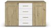 Sideboard >Mosbach< in Eiche Artisan / alpinweiß - 120x81x42 (BxHxT) Bild 5