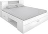 Vente-unique - LEANDRE Bett Holz, Platte Weiß - B 169,5 cm x H 95 cm x L 228,5 cm Bild 4