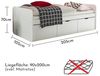 EINO Modernes Einzelbett mit 3 Schubkästen 90x200 cm - Praktisches Jugendzimmer Kojenbett in Weiß - 105 x 70 x 205 cm (B/H/T) Bild 3