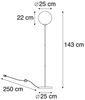 Qazqa Stehlampe Pallon, ohne Leuchtmittel, E27, Rosa, Art Deco, Glas, 1-flammig Bild 4
