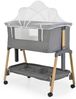 Cangaroo Babybett, Beistellbett Adoro, verstellbar, Matratze, Moskitonetz, Räder grau Bild 3