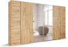 rauch Kleiderschrank, Dreh- und Schwebetürenschrank KRONACH, 4-türig, 2 Spiegeltüren teilaufgelegt, Eiche Artisan, 354 x 210 x 59 cm