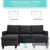 HOMCOM 3-Sitzer Ecksofa, Eckcouch in L-Form, Eckgarnitur, 3-Sitzer-Sofa 1 Teile, Eckesofa, 3-Sitzer, Leinen Dunkelgrau 197 x 139 x 91 cm Bild 5