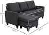HOMCOM 3-Sitzer Ecksofa, Eckcouch in L-Form, Eckgarnitur, 3-Sitzer-Sofa 1 Teile, Eckesofa, 3-Sitzer, Leinen Dunkelgrau 197 x 139 x 91 cm Bild 3