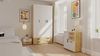 Oggi Italo Eichenholzschrank in Weiß mit 3 Türen - Stauraum, Hochwertiges Design, 4 Schubladen, 5 Regale, für Schlafzimmer und Wohnzimmer Bild 2