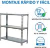 Simon Rack Schwerlastregal, 1000 x 1100 x 500 mm, Bis 200 kg Belastbar, 3 Verstellbare Ablagen, Kellerregal, Lagerregal, Verzinkt - Simonclick Bild 4
