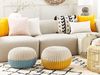 Pouf gelb / beige ⌀ 50 cm CONRAD Bild 2