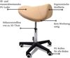 Sattelhocker / Sattelstuhl mit PU Rollen für alle Böden - ergonomisch - stufenlos höhenverstellbar - viele Farben - 360° drehbar - Arbeitshocker - Praxishocker - Kein Werkzeug notwendig Beige Bild 5