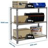 Simonrack Schwerlastregal, Lagerregal, 100 x 80 x 40 cm, Metallregal, Kellerregal, Biegestelle 150 kg, 3 Holzfachböden, Grau/Holz - Maderclick Bild 2