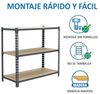 Simonrack Schwerlastregal, Lagerregal, 100 x 80 x 40 cm, Metallregal, Kellerregal, Biegestelle 150 kg, 3 Holzfachböden, Grau/Holz - Maderclick Bild 5