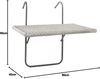 HI Balkon-Klapptisch mit Platte in Rattan-Optik 60x40 cm Grau 446201 Bild 3